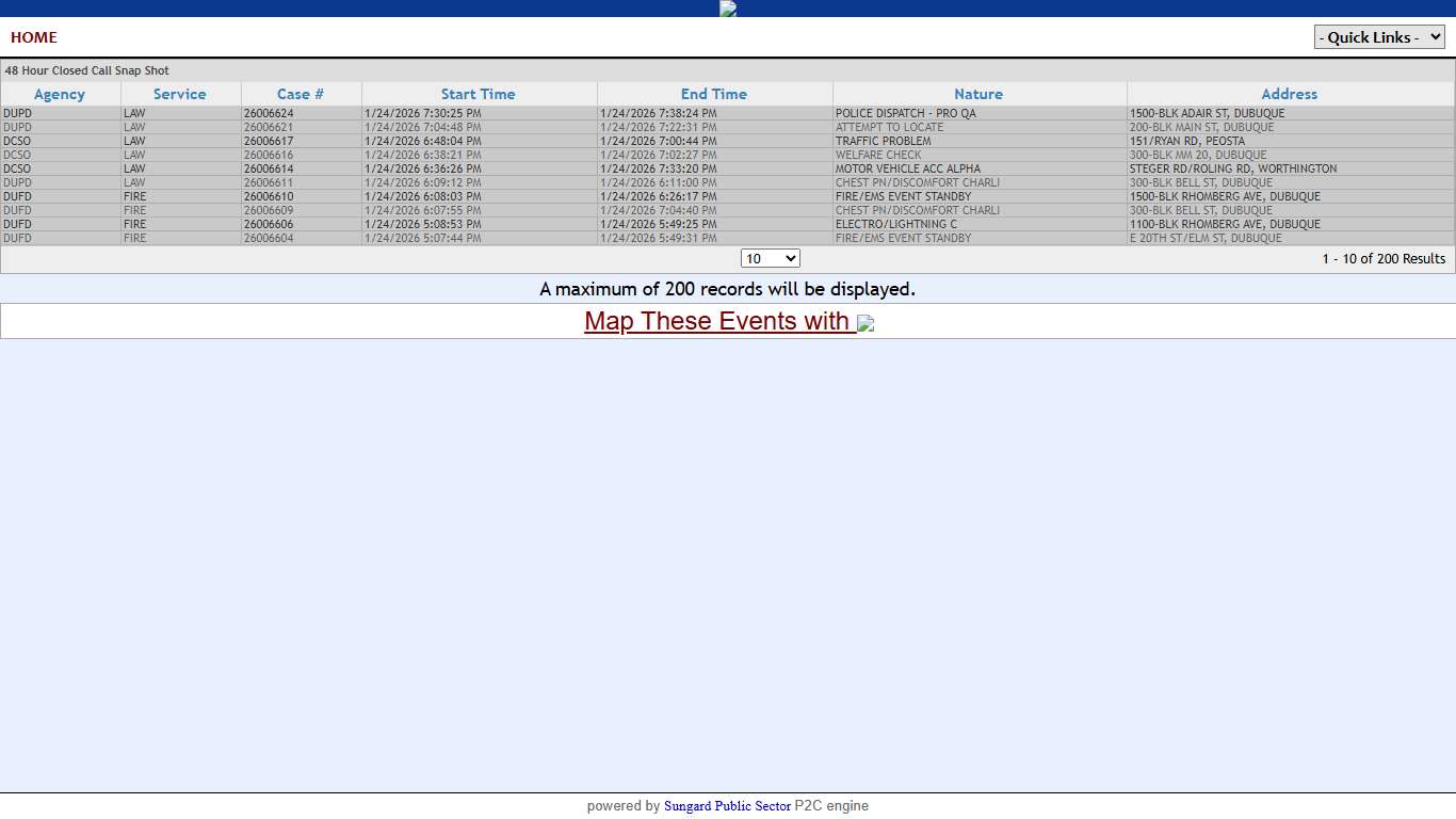 Dubuque Law Enforcement Center P2C - provided by OSSI